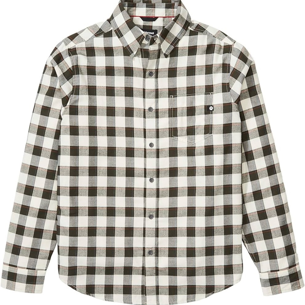 Marmot Bodega lightweight flannel Greet and White Checkered Button-Up Shirt